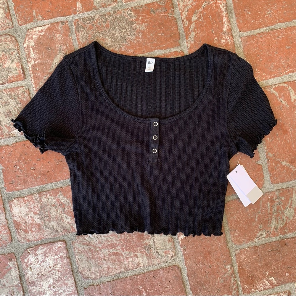 NWT Nordstrom BP Pointelle Crop Top Size S
